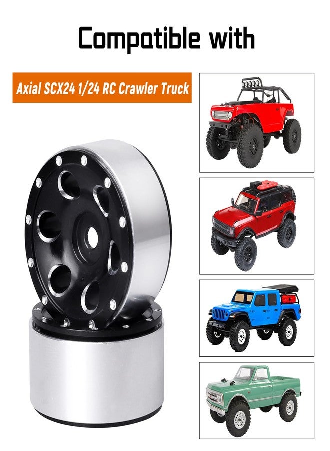 عجلات GoHobby 1.0 Beadlock، جنوط عجلات صغيرة مقاس 1 بوصة لجميع سيارات الزحف Axial SCX24 RC بمقياس 1/24، ملحقات ترقية - Image 3